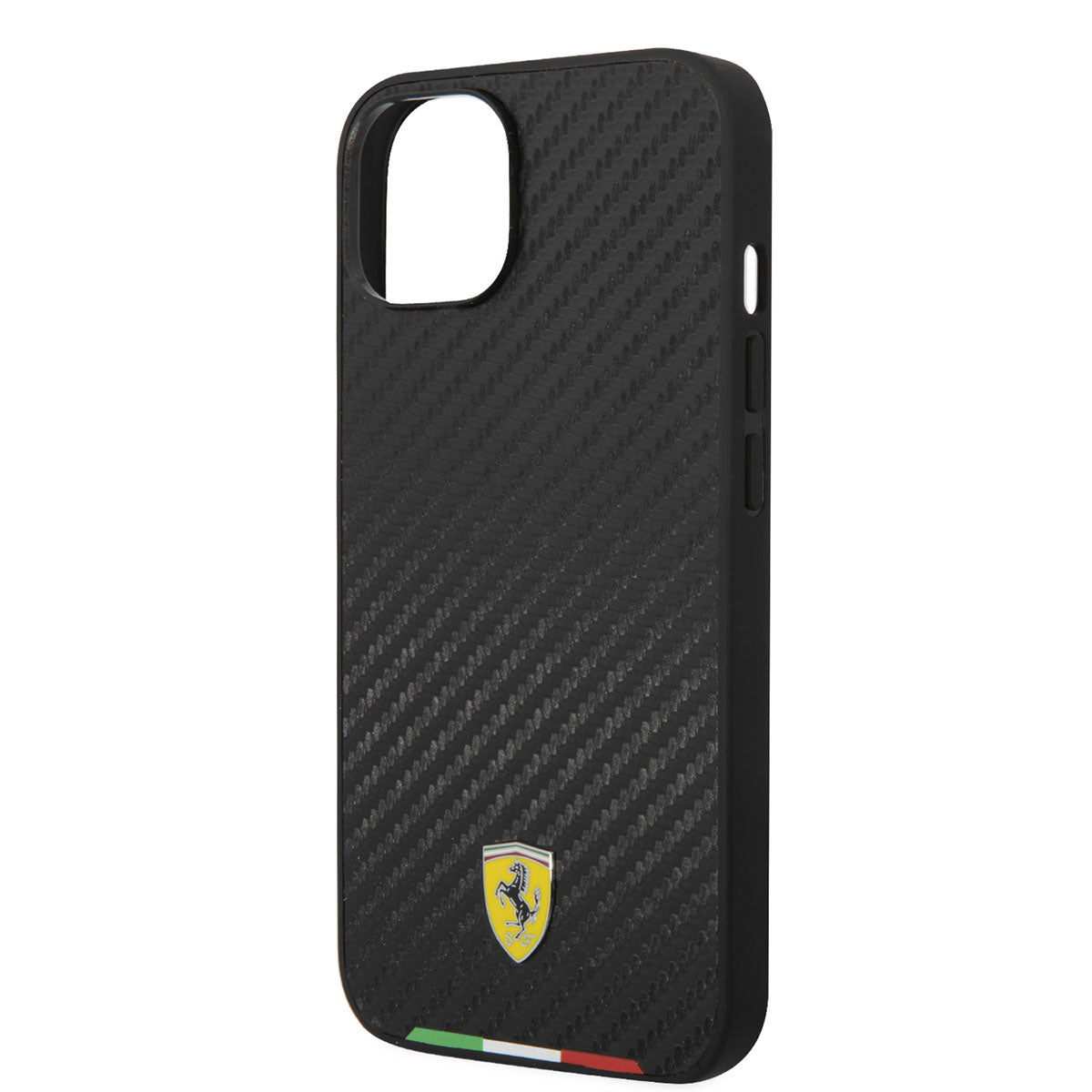 iPhone 14 Kılıf Ferrari M-safe Şarj Özellikli Karbon İtalyan Bayrak Dizayn Kapak