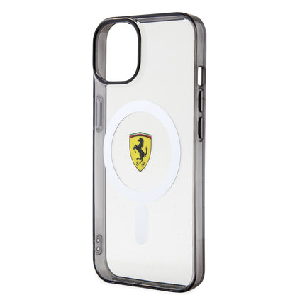 iPhone 14 Kılıf Ferrari M-safe Şarj Özellikli Transparan Dizayn Kapak