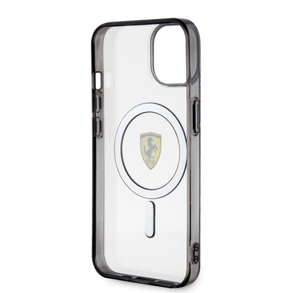 iPhone 14 Kılıf Ferrari M-safe Şarj Özellikli Transparan Dizayn Kapak