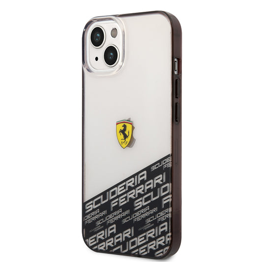 iPhone 14 Kılıf Ferrari Orjinal Lisanlı Transparan Alt Kısım Baskılı Dizayn Kapak