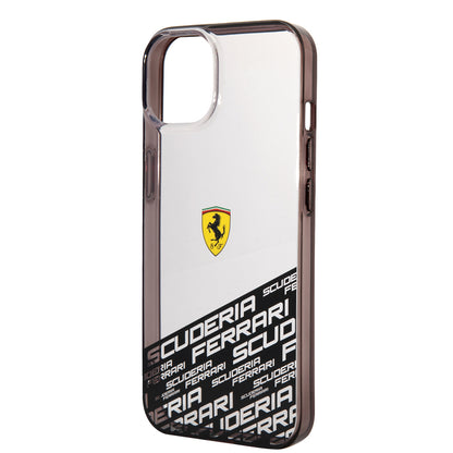 iPhone 14 Kılıf Ferrari Orjinal Lisanlı Transparan Alt Kısım Baskılı Dizayn Kapak