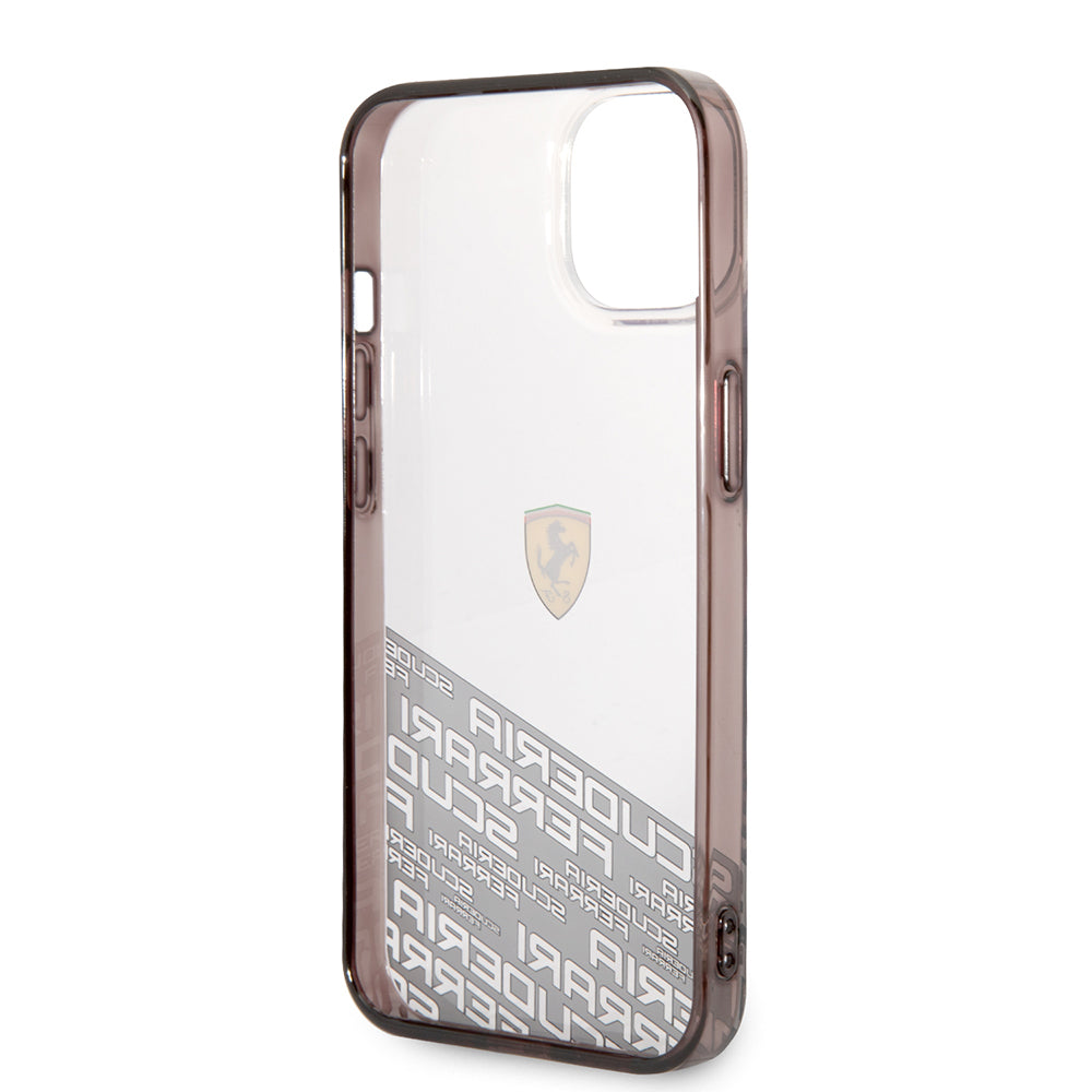 iPhone 14 Kılıf Ferrari Orjinal Lisanlı Transparan Alt Kısım Baskılı Dizayn Kapak