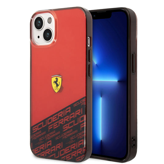 iPhone 14 Kılıf Ferrari Orjinal Lisanlı Transparan Alt Kısım Baskılı Dizayn Kapak