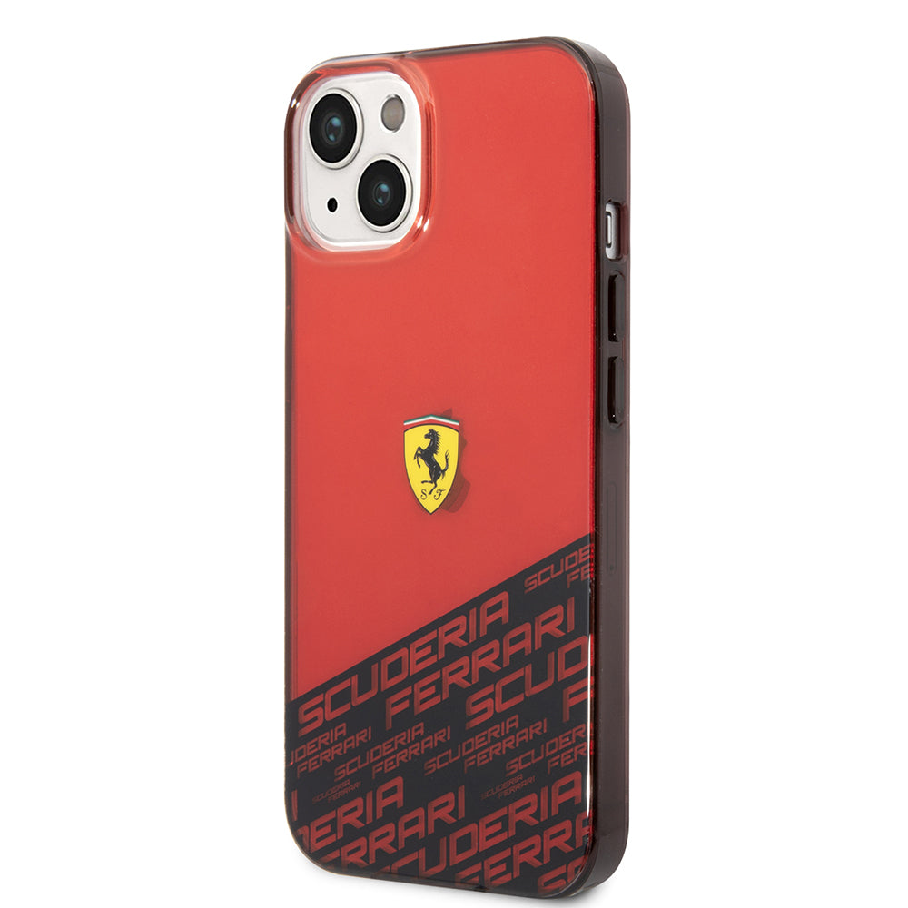 iPhone 14 Kılıf Ferrari Orjinal Lisanlı Transparan Alt Kısım Baskılı Dizayn Kapak