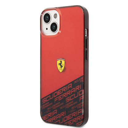 iPhone 14 Kılıf Ferrari Orjinal Lisanlı Transparan Alt Kısım Baskılı Dizayn Kapak