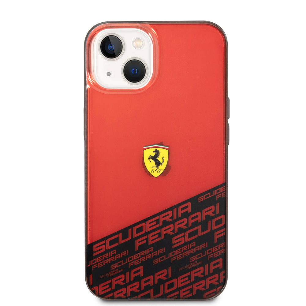 iPhone 14 Kılıf Ferrari Orjinal Lisanlı Transparan Alt Kısım Baskılı Dizayn Kapak
