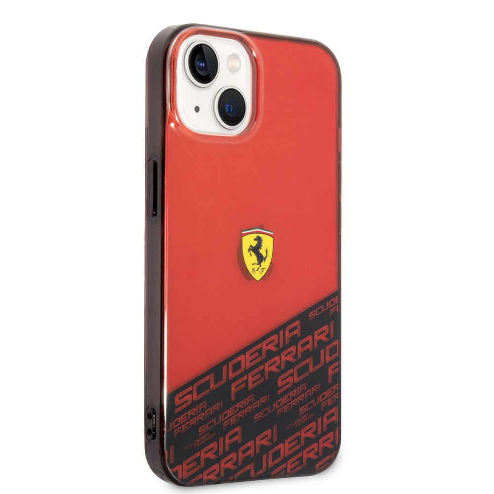 iPhone 14 Kılıf Ferrari Orjinal Lisanlı Transparan Alt Kısım Baskılı Dizayn Kapak