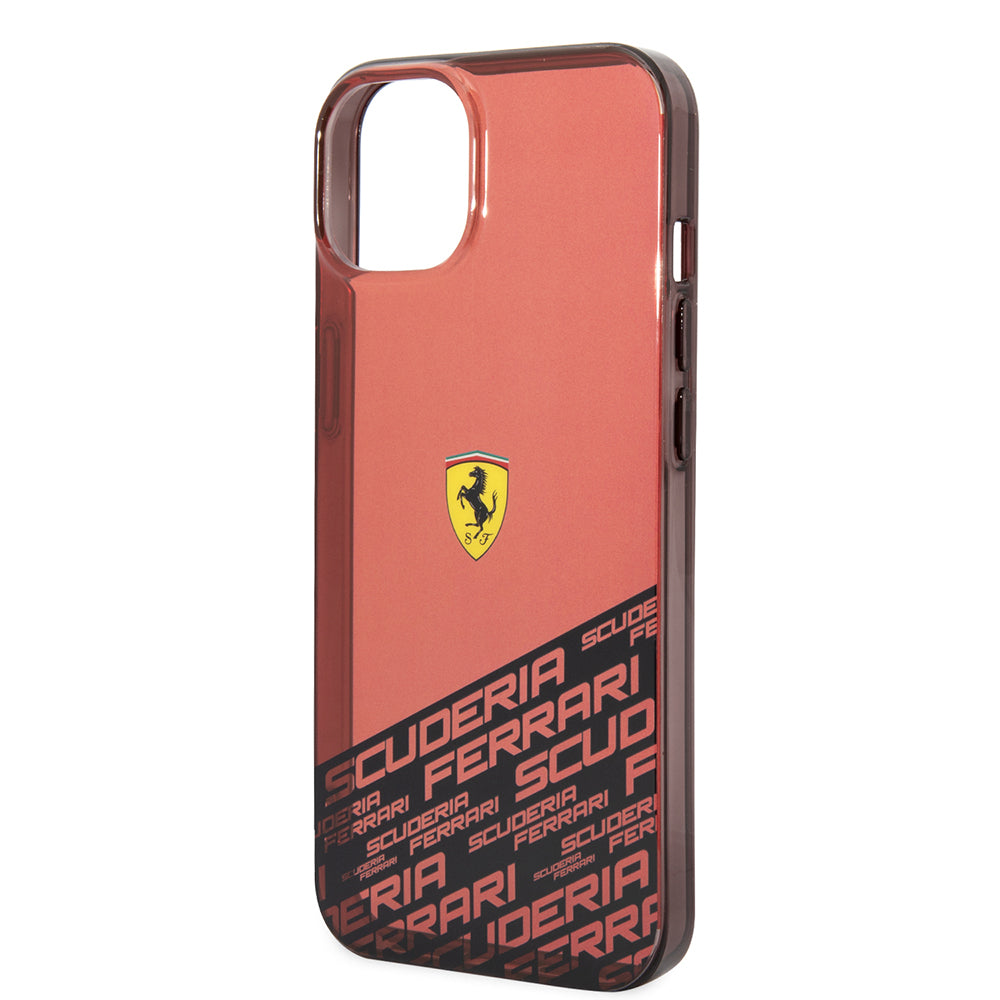 iPhone 14 Kılıf Ferrari Orjinal Lisanlı Transparan Alt Kısım Baskılı Dizayn Kapak