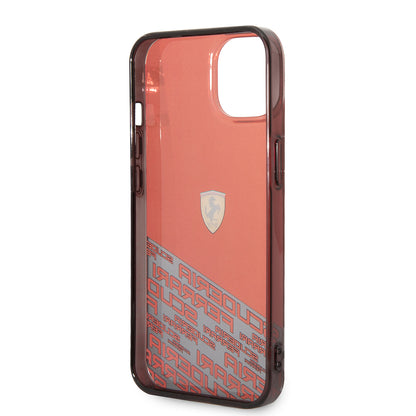 iPhone 14 Kılıf Ferrari Orjinal Lisanlı Transparan Alt Kısım Baskılı Dizayn Kapak