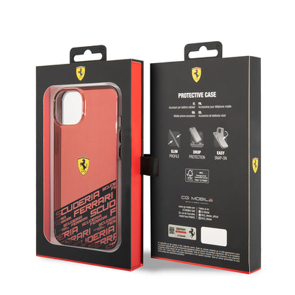 iPhone 14 Kılıf Ferrari Orjinal Lisanlı Transparan Alt Kısım Baskılı Dizayn Kapak