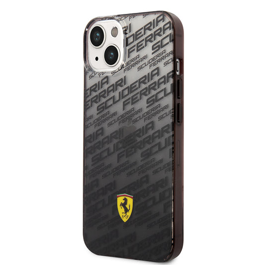 iPhone 14 Kılıf Ferrari Orjinal Lisanlı Transparan SF Baskılı Dizayn Kapak