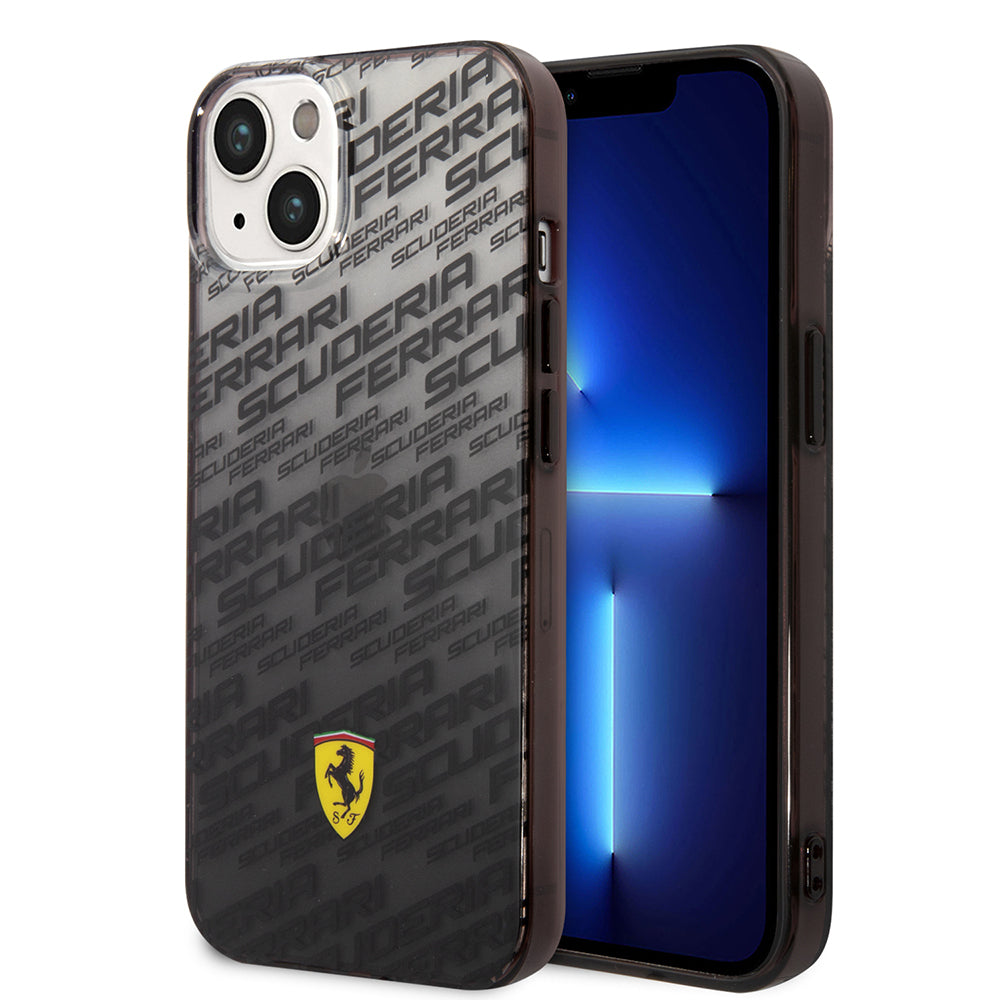 iPhone 14 Kılıf Ferrari Orjinal Lisanlı Transparan SF Baskılı Dizayn Kapak