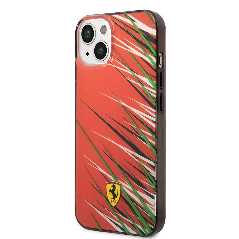 iPhone 14 Kılıf Ferrari Orjinal Lisanslı Baskı Logolu Çimen Desenli Kapak
