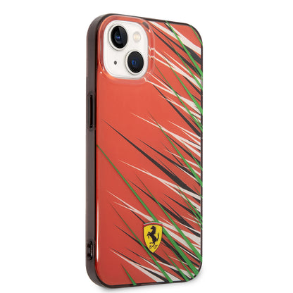 iPhone 14 Kılıf Ferrari Orjinal Lisanslı Baskı Logolu Çimen Desenli Kapak