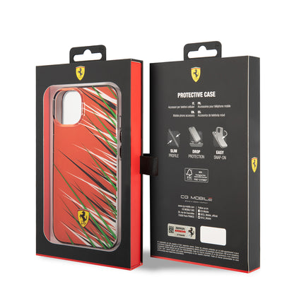 iPhone 14 Kılıf Ferrari Orjinal Lisanslı Baskı Logolu Çimen Desenli Kapak