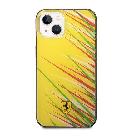 iPhone 14 Kılıf Ferrari Orjinal Lisanslı Baskı Logolu Çimen Desenli Kapak