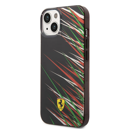 iPhone 14 Kılıf Ferrari Orjinal Lisanslı Baskı Logolu Çimen Desenli Kapak
