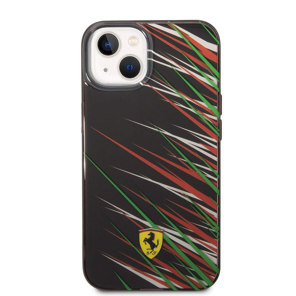 iPhone 14 Kılıf Ferrari Orjinal Lisanslı Baskı Logolu Çimen Desenli Kapak