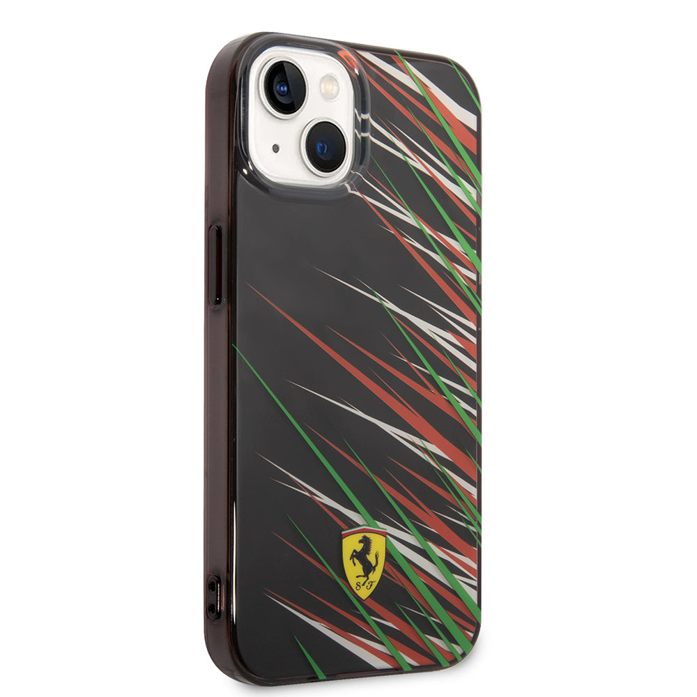 iPhone 14 Kılıf Ferrari Orjinal Lisanslı Baskı Logolu Çimen Desenli Kapak