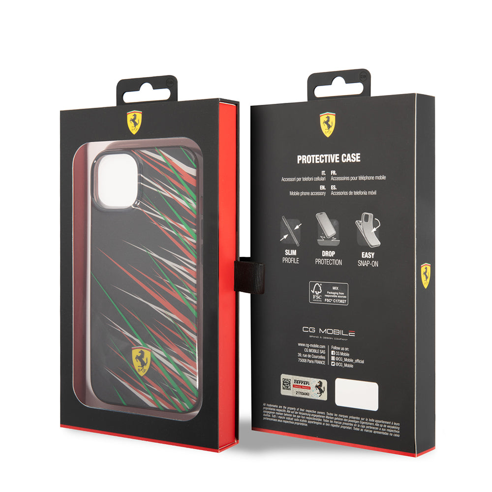 iPhone 14 Kılıf Ferrari Orjinal Lisanslı Baskı Logolu Çimen Desenli Kapak