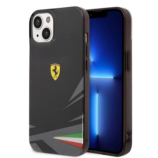 iPhone 14 Kılıf Ferrari Orjinal Lisanslı Baskı Logolu İtalyan Bayrak Baskılı Dizayn Kapak