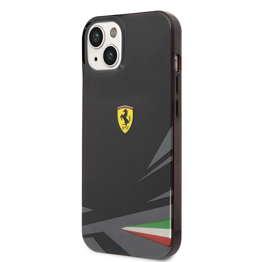 iPhone 14 Kılıf Ferrari Orjinal Lisanslı Baskı Logolu İtalyan Bayrak Baskılı Dizayn Kapak