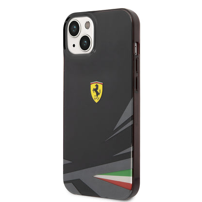 iPhone 14 Kılıf Ferrari Orjinal Lisanslı Baskı Logolu İtalyan Bayrak Baskılı Dizayn Kapak