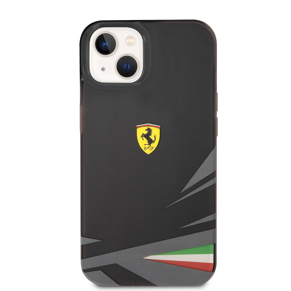 iPhone 14 Kılıf Ferrari Orjinal Lisanslı Baskı Logolu İtalyan Bayrak Baskılı Dizayn Kapak