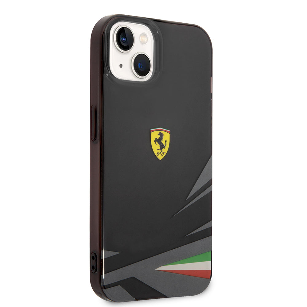 iPhone 14 Kılıf Ferrari Orjinal Lisanslı Baskı Logolu İtalyan Bayrak Baskılı Dizayn Kapak