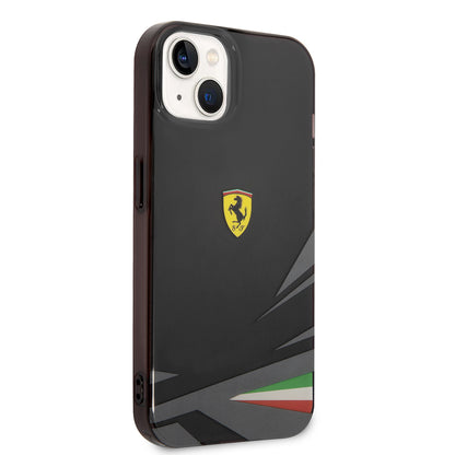 iPhone 14 Kılıf Ferrari Orjinal Lisanslı Baskı Logolu İtalyan Bayrak Baskılı Dizayn Kapak