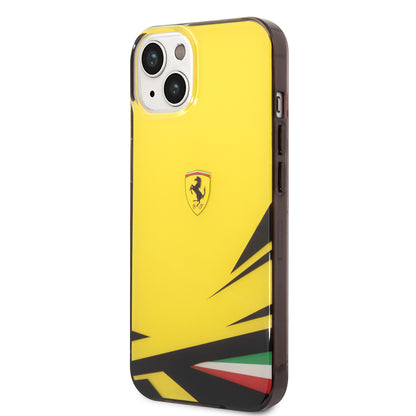 iPhone 14 Kılıf Ferrari Orjinal Lisanslı Baskı Logolu İtalyan Bayrak Baskılı Dizayn Kapak