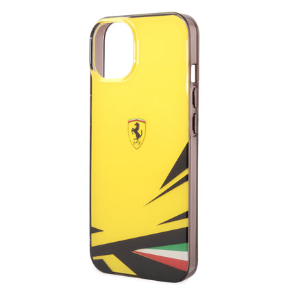 iPhone 14 Kılıf Ferrari Orjinal Lisanslı Baskı Logolu İtalyan Bayrak Baskılı Dizayn Kapak