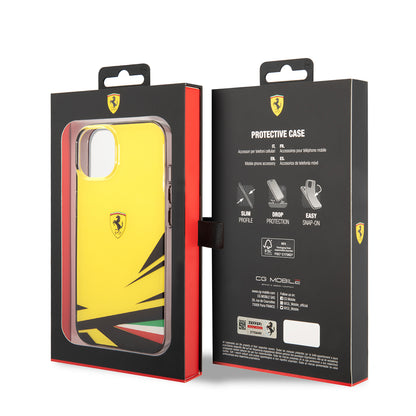 iPhone 14 Kılıf Ferrari Orjinal Lisanslı Baskı Logolu İtalyan Bayrak Baskılı Dizayn Kapak