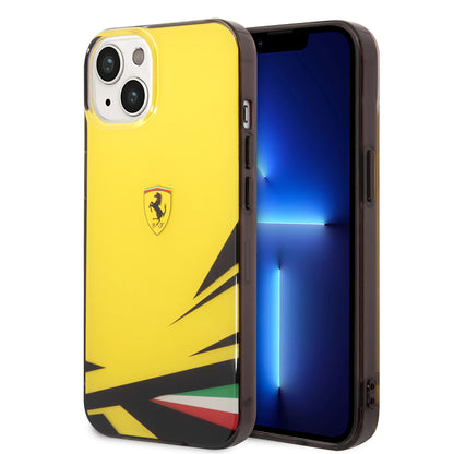 iPhone 14 Kılıf Ferrari Orjinal Lisanslı Baskı Logolu İtalyan Bayrak Baskılı Dizayn Kapak