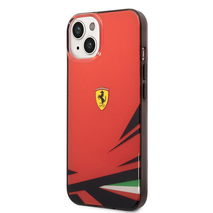 iPhone 14 Kılıf Ferrari Orjinal Lisanslı Baskı Logolu İtalyan Bayrak Baskılı Dizayn Kapak