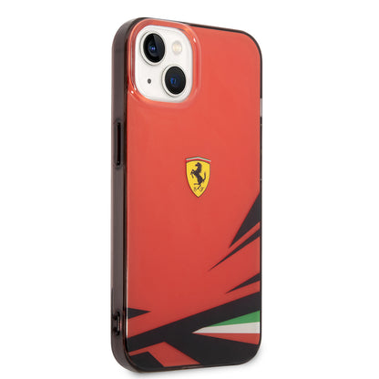 iPhone 14 Kılıf Ferrari Orjinal Lisanslı Baskı Logolu İtalyan Bayrak Baskılı Dizayn Kapak