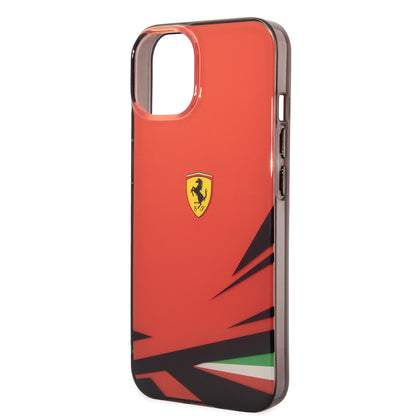iPhone 14 Kılıf Ferrari Orjinal Lisanslı Baskı Logolu İtalyan Bayrak Baskılı Dizayn Kapak