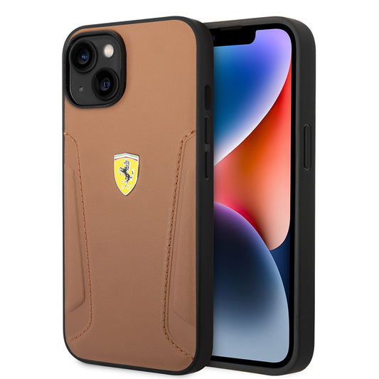 iPhone 14 Kılıf Ferrari Orjinal Lisanslı Deri Kenarları Damgalı Dizayn Kapak