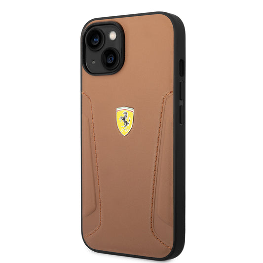 iPhone 14 Kılıf Ferrari Orjinal Lisanslı Deri Kenarları Damgalı Dizayn Kapak