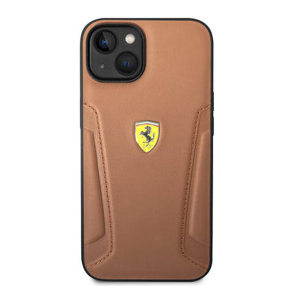 iPhone 14 Kılıf Ferrari Orjinal Lisanslı Deri Kenarları Damgalı Dizayn Kapak