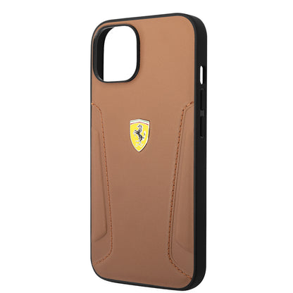 iPhone 14 Kılıf Ferrari Orjinal Lisanslı Deri Kenarları Damgalı Dizayn Kapak