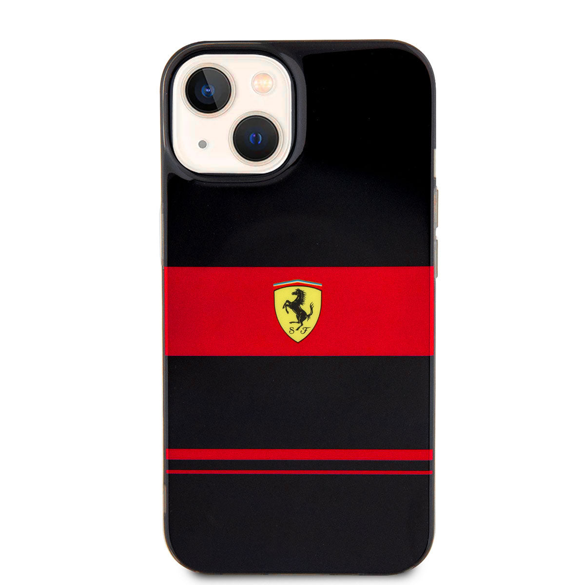 iPhone 14 Kılıf Ferrari Orjinal Lisanslı M-safe Şarj Özellikli Yatay Çizgili Dizayn Kapak