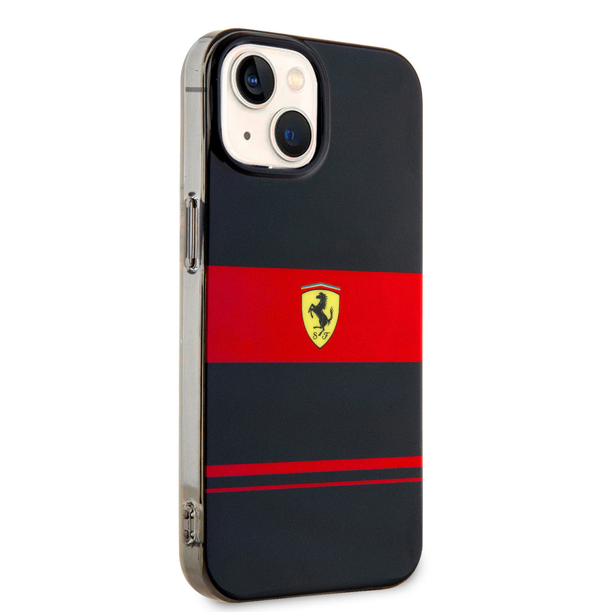 iPhone 14 Kılıf Ferrari Orjinal Lisanslı M-safe Şarj Özellikli Yatay Çizgili Dizayn Kapak