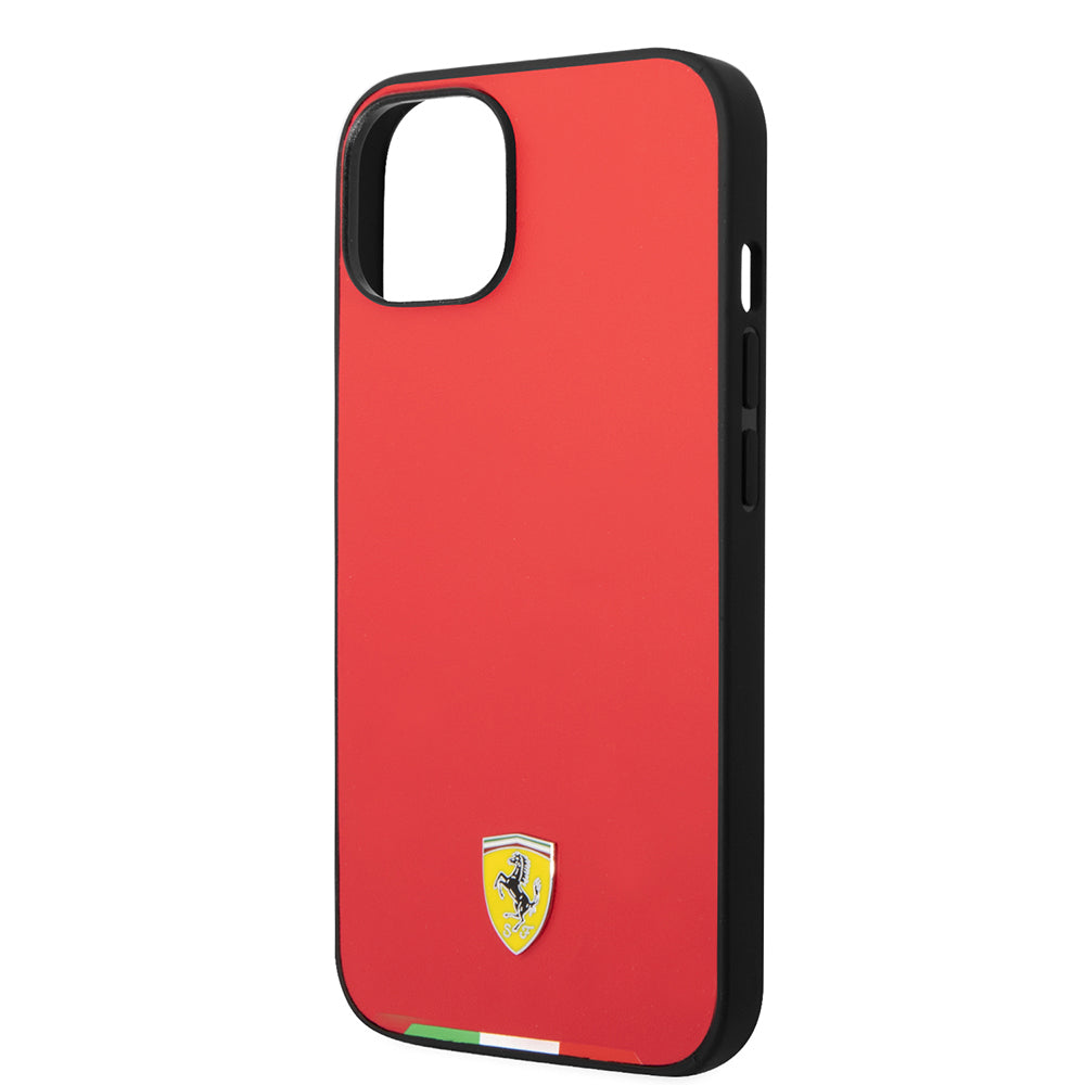 iPhone 14 Kılıf Ferrari Orjinal Lisanslı PU Deri İtalyan Bayrak Dizayn Kapak