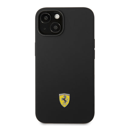 iPhone 14 Kılıf Ferrari Orjinal Lisanslı Silikon Metal Logo Dizayn Kapak
