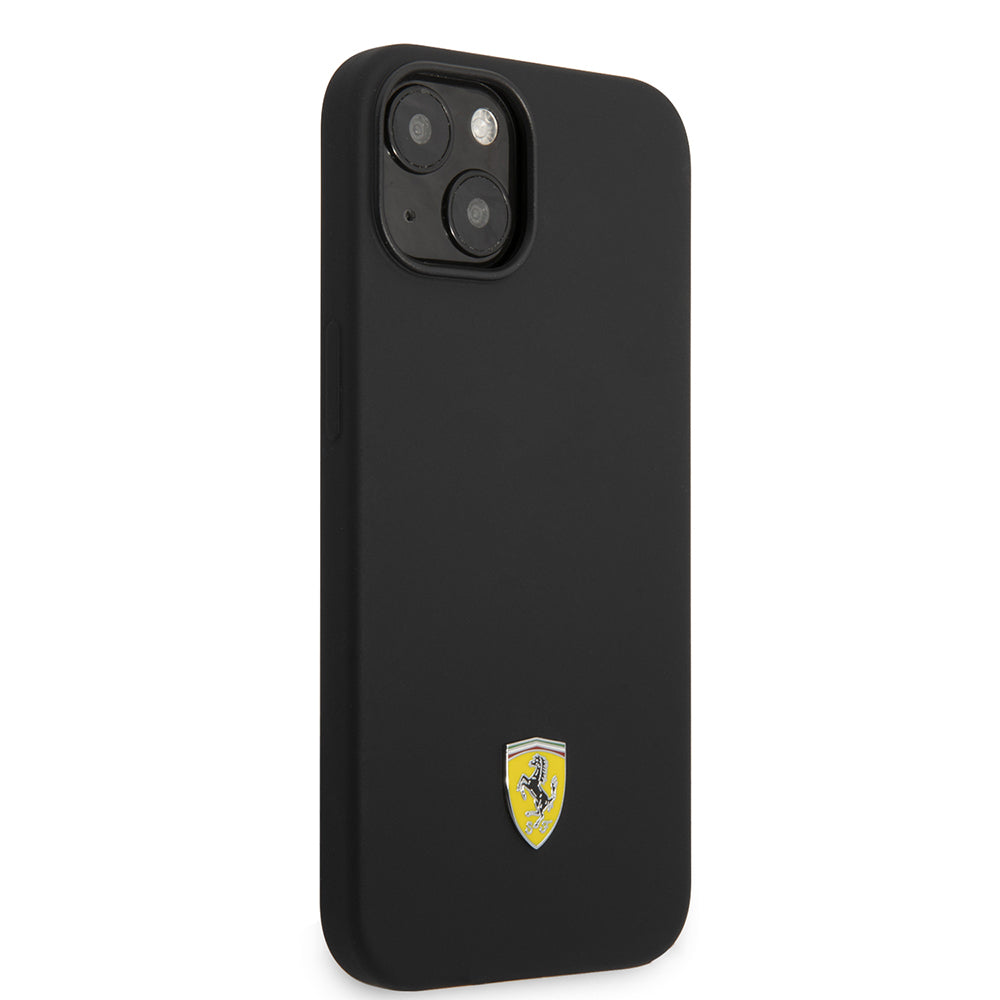 iPhone 14 Kılıf Ferrari Orjinal Lisanslı Silikon Metal Logo Dizayn Kapak