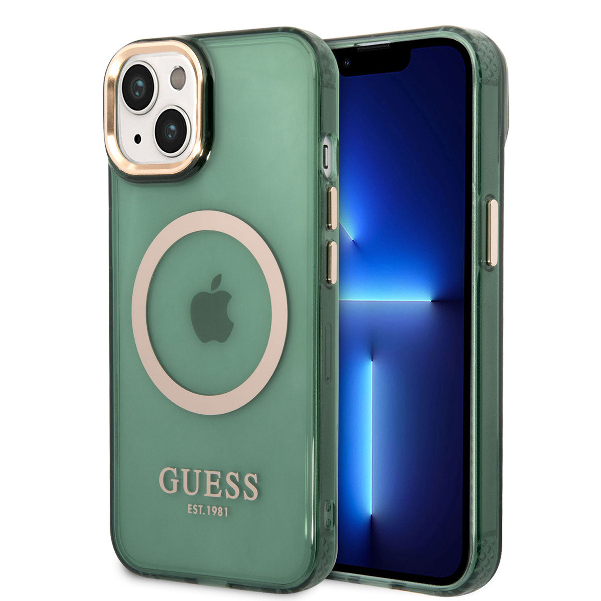 iPhone 14 Kılıf GUESS M-safe Şarj Özellikli Airbagli Dizayn Kapak