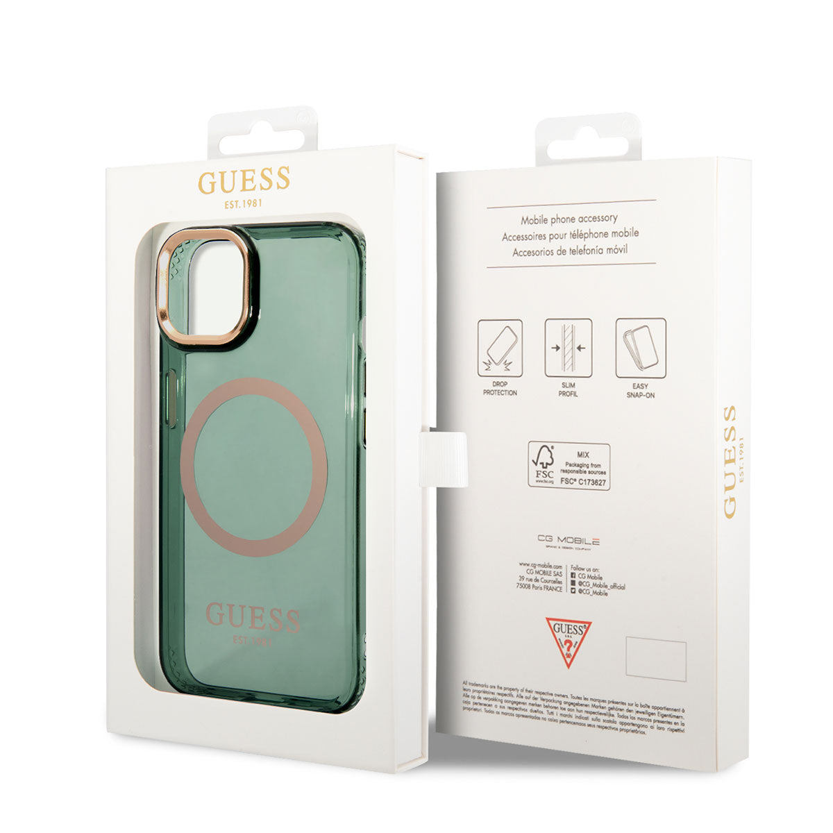 iPhone 14 Kılıf GUESS M-safe Şarj Özellikli Airbagli Dizayn Kapak