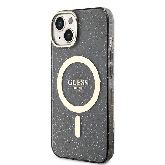 iPhone 14 Kılıf GUESS M-safe Şarj Özellikli Glitter Kapak
