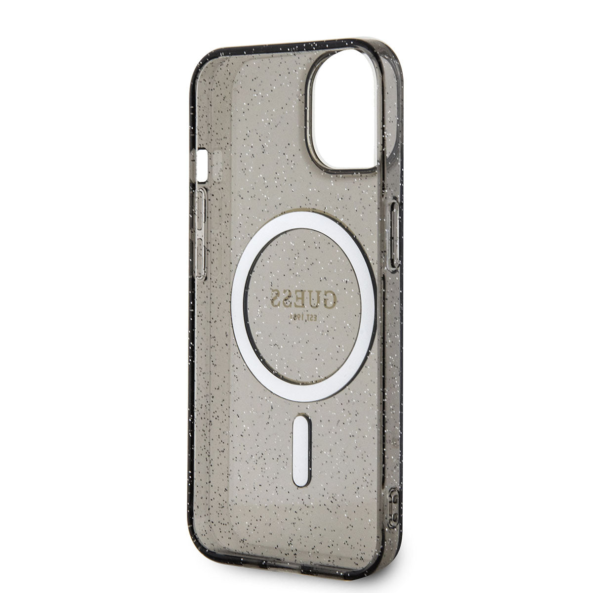iPhone 14 Kılıf GUESS M-safe Şarj Özellikli Glitter Kapak